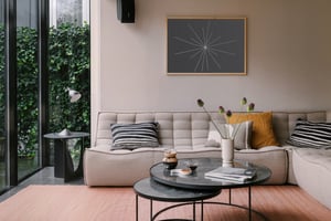 Amsterdam hotel room with a view and desk.